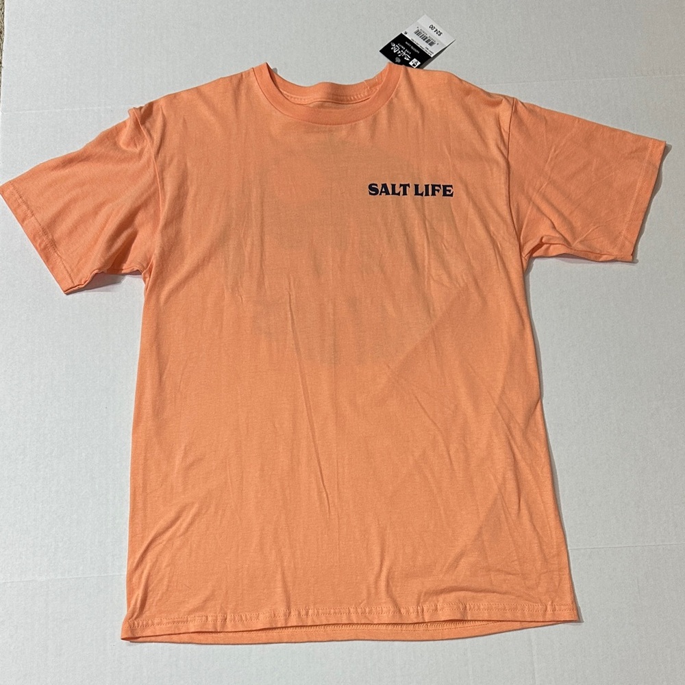 NWT Salt Life Short Sleeve Tee in Peach Orange with Chest Logo
